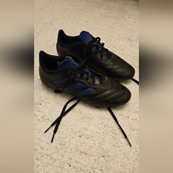 Adidas Boyd Black and Blue Soccer Cleats Shoes - Picture 1 of 3